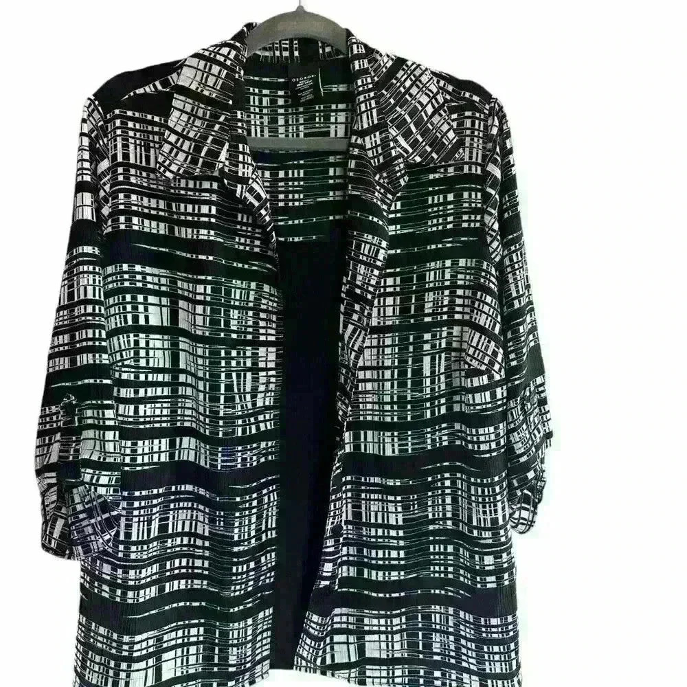 Women's Black and White Blouse, Size 2X, by George